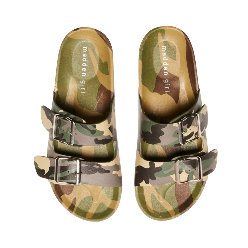 Camo Steve Madden Teddy-t Camouflage Women's Slides | PH 4910UET